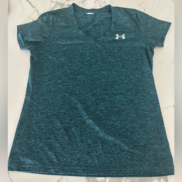 Under Armour Women's Tech Twist Short Sleeve V Neck Teal Size Small - Picture 1 of 3